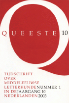 Queeste. Tijdschrift over middeleeuwse letterkunde in de Nederlanden. Jaargang 2003,  [tijdschrift] Queeste
