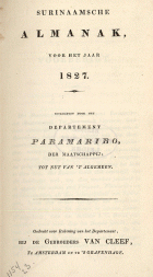 Surinaamsche Almanak voor het Jaar 1827,  [tijdschrift] Surinaamsche Almanak