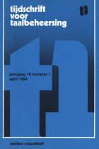 Tijdschrift voor Taalbeheersing. Jaargang 16,  [tijdschrift] Tijdschrift voor Taalbeheersing