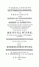 Vaderlandsche letteroefeningen. Jaargang 1823,  [tijdschrift] Vaderlandsche Letteroefeningen