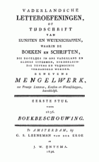 Vaderlandsche letteroefeningen. Jaargang 1836,  [tijdschrift] Vaderlandsche Letteroefeningen