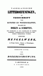 Vaderlandsche letteroefeningen. Jaargang 1850,  [tijdschrift] Vaderlandsche Letteroefeningen