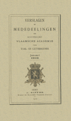 Verslagen en mededelingen van de Koninklijke Vlaamse Academie voor Taal- en Letterkunde 1910,  [tijdschrift] Verslagen en mededelingen van de Koninklijke Vlaamse Academie voor Taal- en Letterkunde