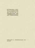 Verslagen en mededelingen van de Koninklijke Vlaamse Academie voor Taal- en Letterkunde 1941,  [tijdschrift] Verslagen en mededelingen van de Koninklijke Vlaamse Academie voor Taal- en Letterkunde
