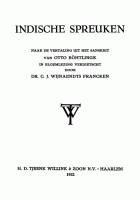 Indische spreuken, Otto von Böhtlingk, C.J. Wijnaendts Francken