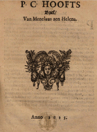Brief van Menelaus aen Helena, P.C. Hooft