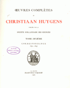 Oeuvres complètes. Tome X. Correspondance 1691-1695, Christiaan Huygens