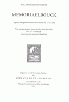 Memoriaelbouck. Dagboek van gebeurtenissen te Haarlem van 1572-1581, Willem Janszoon Verwer