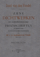 Dichtwerken en oorspronklijke prozaschriften. Deel 1: 1605-1620, Joost van den Vondel